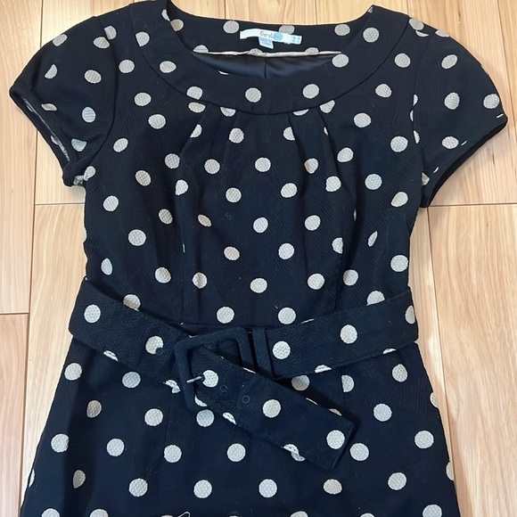 Boden Black Polka Dot women’s belt Dress - Picture 2 of 6